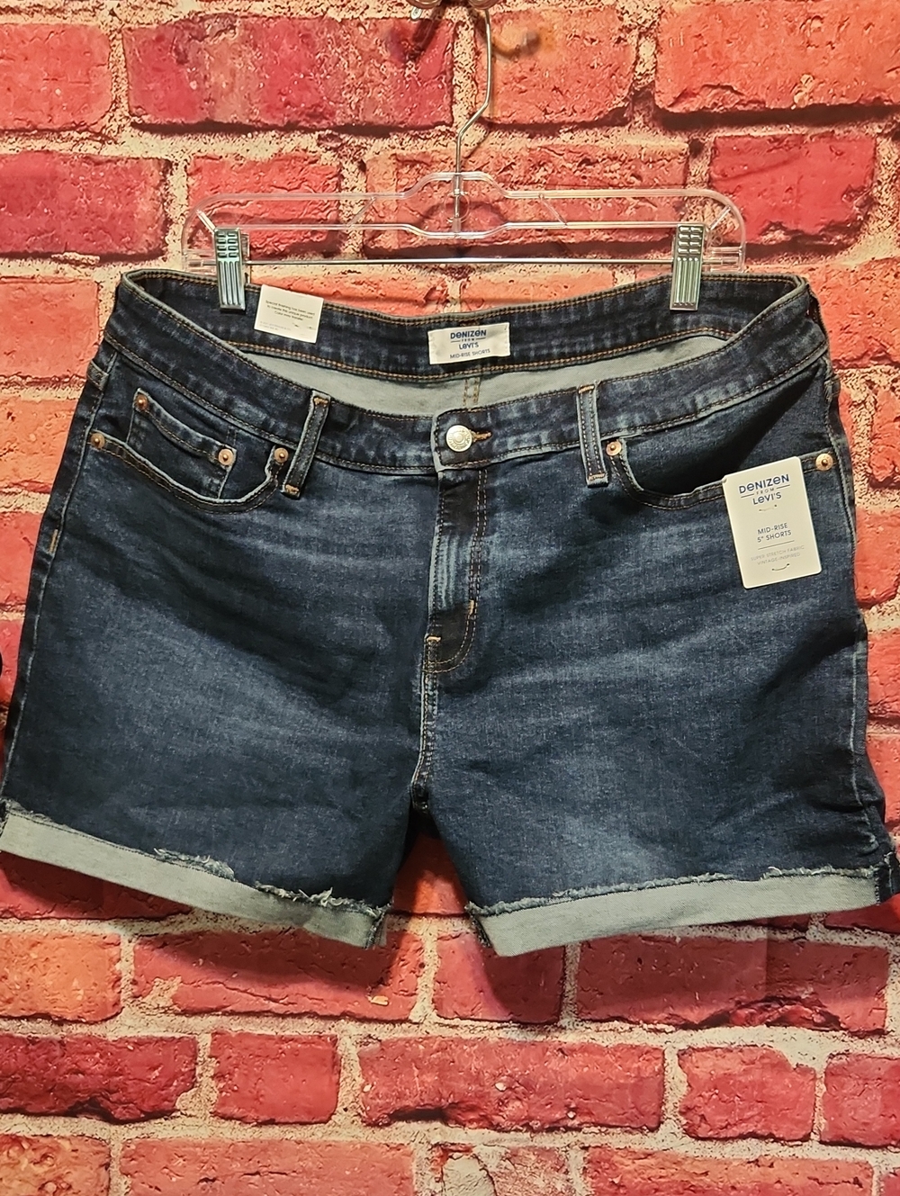 Denizen from Levi's Dark Blue Rolled Hem Denim Shorts